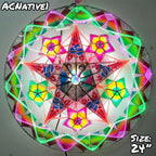 Philippines Christmas Capiz Parol Lantern Star (Tala) - Green/ Red/ Purple- Size 24" / 2 KG / 110 V (ACNative1)