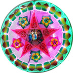 Philippines Christmas Capiz Parol Lantern Star (Tala) Nativity Scene - Green/ Red/ Purple- Size 24" / 2 KG / 110 V (ACNative12)