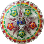 Philippines Christmas Capiz Parol Lantern Star (Tala) Nativity Scene - Green/ Red/ Purple- Size 24" / 2 KG / 110 V (ACNative12)
