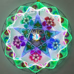 Philippines Christmas Capiz Parol Lantern Star (Tala) Nativity Scene - Green/ Blue/ White- Size 24" / 2 KG / 110 V (ACNative7)