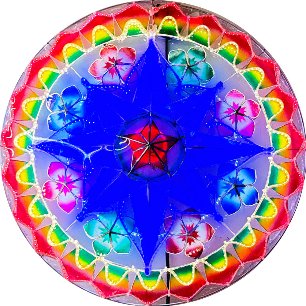 Philippines Christmas Capiz Parol Lantern Star (Tala) - Blue/ Red/ Green/ White - Size 24" / 2 KG / 110 V (ACTala17)