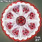 Philippines Christmas Capiz Parol Lantern Star (Tala) - Red/ White- Size 24" / 2 KG / 110 V (ACTala18)