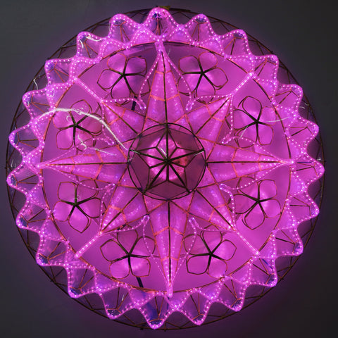 Philippines Christmas Capiz Parol Lantern Star (Tala) - PURPLE ONLY LED Show - Size 24