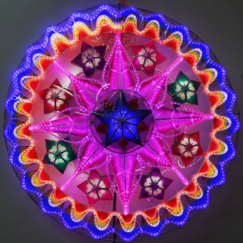 Philippines Christmas Capiz Parol Lantern Star (Tala) - Blue/ Red/ Purple/White- Size 24