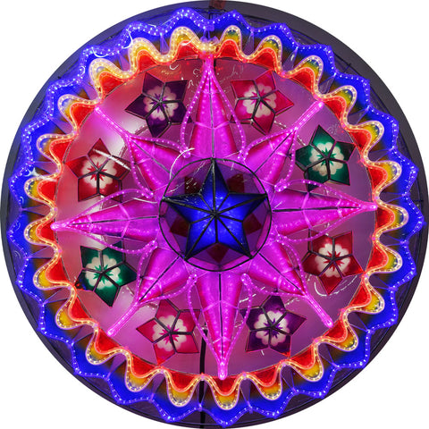 Philippines Christmas Capiz Parol Lantern Star (Tala) - Blue/ Red/ Purple/White- Size 24