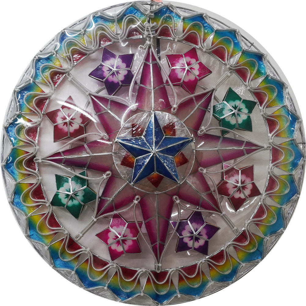 Philippines Christmas Capiz Parol Lantern Star (Tala) - Blue/ Red/ Purple/White- Size 24" / 2 KG / 110 V (ACTala25)
