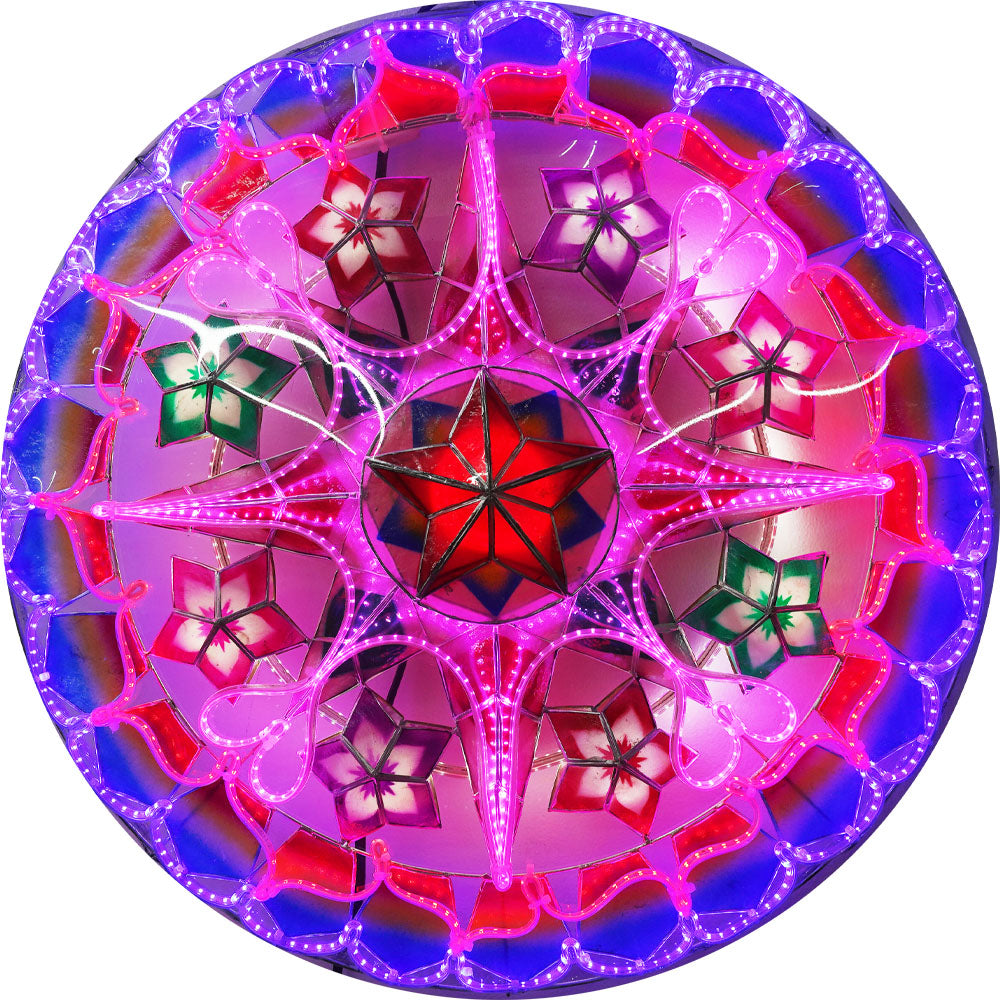 Philippines Christmas Capiz Parol Lantern Star (Tala) - Purple/ Red/ Blue- Size 24" / 2 KG / 110 V (ACTala29)