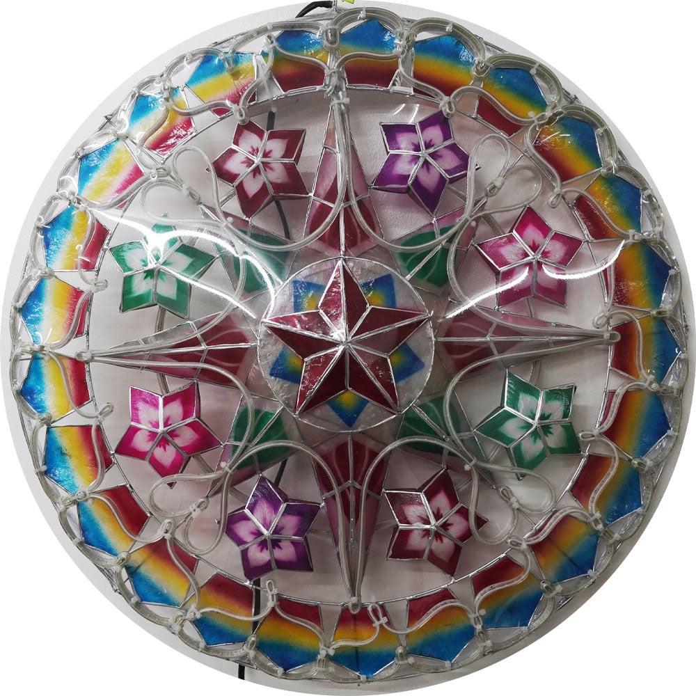 Philippines Christmas Capiz Parol Lantern Star (Tala) - Purple/ Red/ Blue- Size 24" / 2 KG / 110 V (ACTala29)