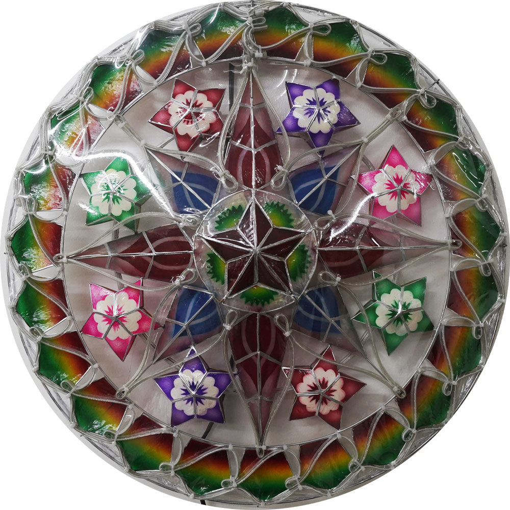 Philippines Christmas Capiz Parol Lantern Star (Tala) - Green/ Blue/ Red- Size 24" / 2 KG / 110 V (ACTala31)