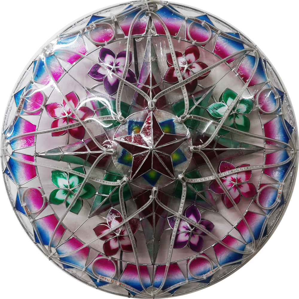 Philippines Christmas Capiz Parol Lantern Star (Tala) - Green/ Red/ Purple- Size 24" / 2 KG / 110 V (ACTala34)