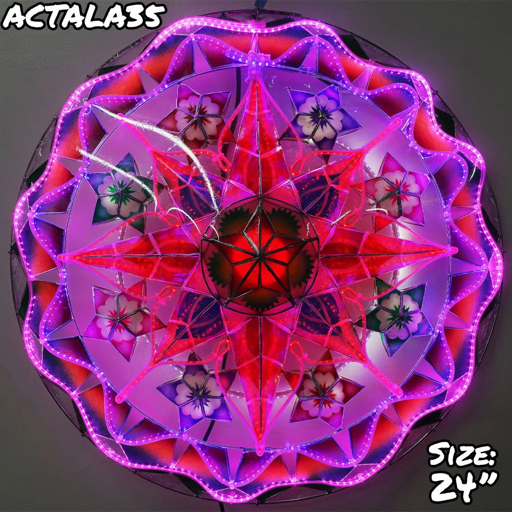 Philippines Christmas Capiz Parol Lantern Star (Tala) - Blue/ Red/ Purple- Size 24" / 2 KG / 110 V (ACTala35)