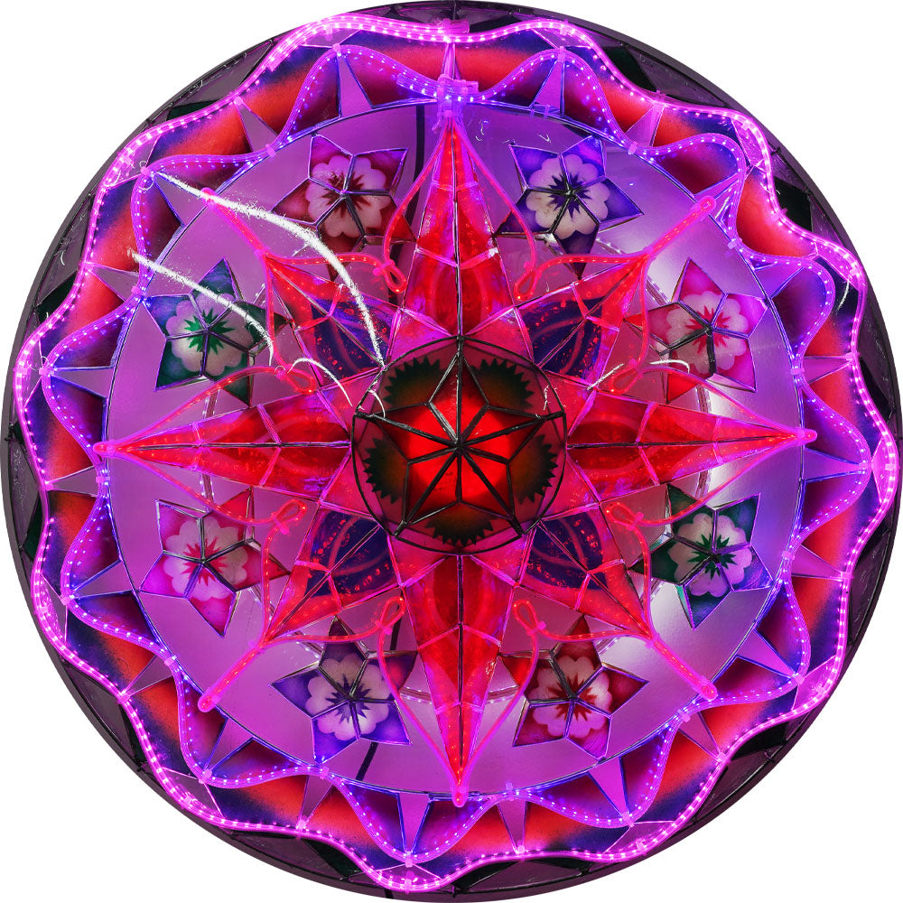 Philippines Christmas Capiz Parol Lantern Star (Tala) - Blue/ Red/ Purple- Size 24" / 2 KG / 110 V (ACTala35)