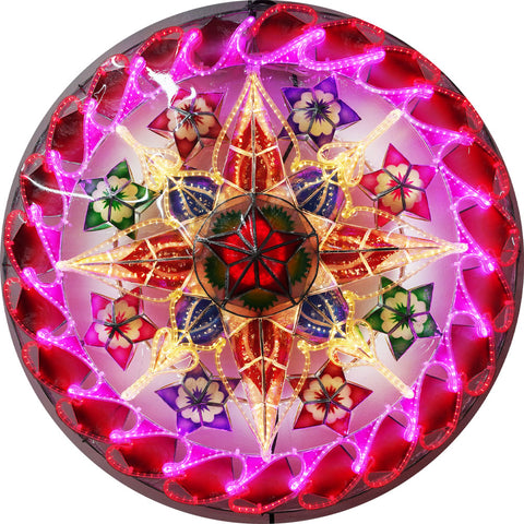 Philippines Christmas Capiz Parol Lantern Star (Tala) - White/ Red/ Purple- Size 24