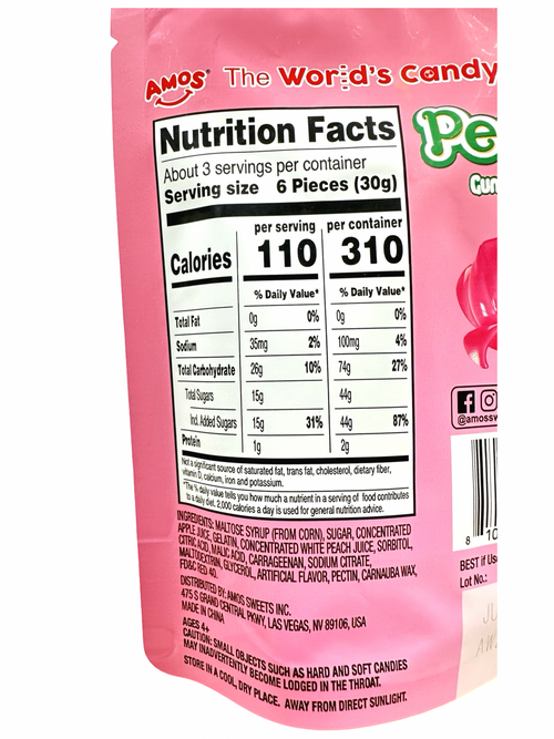 Amos Peelerz Gummy Peach 85g