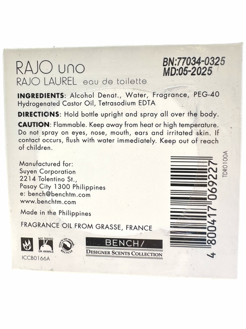 Bench - Rajo Uno by Rajo Laurel - 100 ML