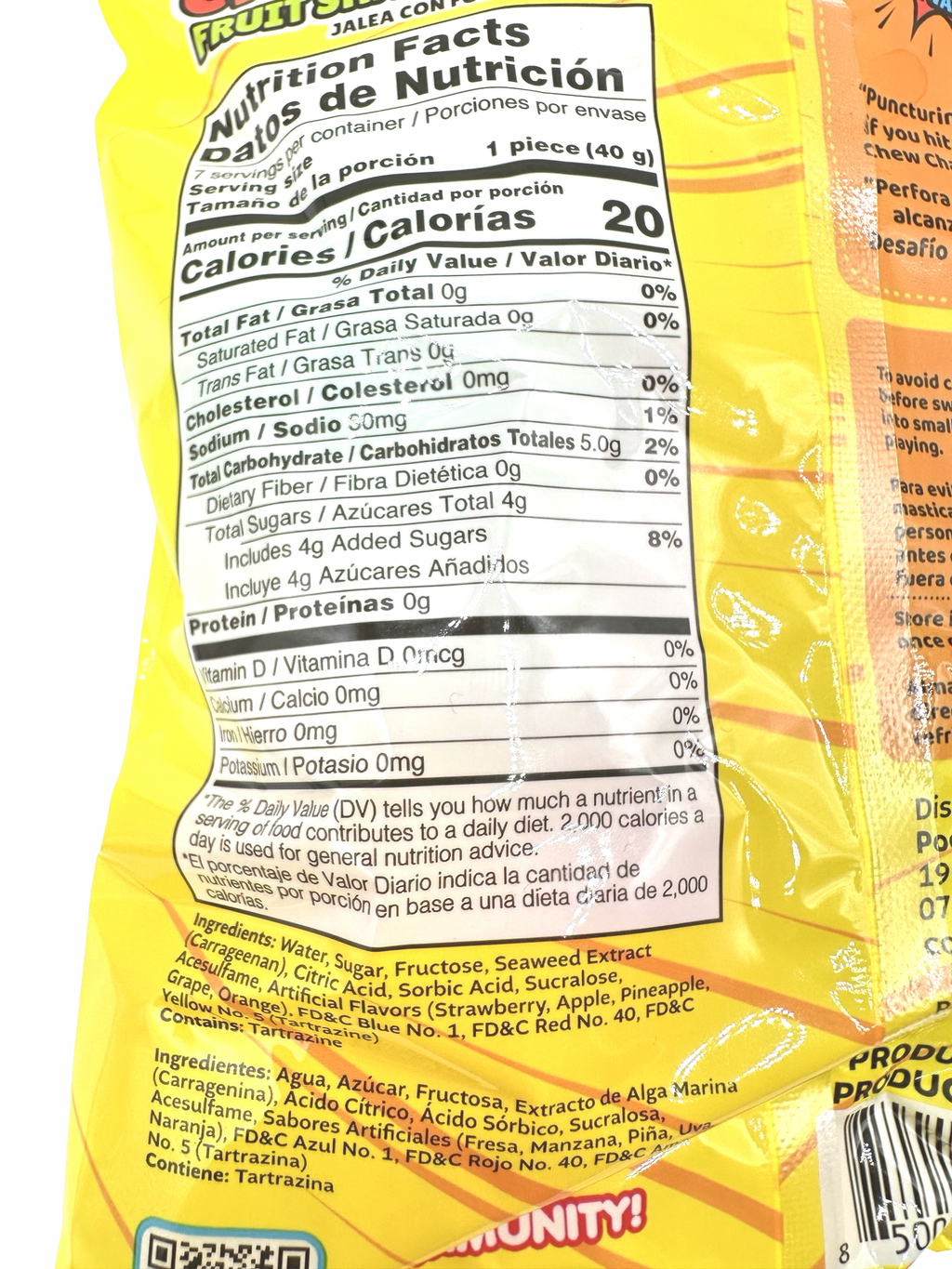 JUICY CHEW - Challenge Fruit Shape Jellies BAG - 9.87oz