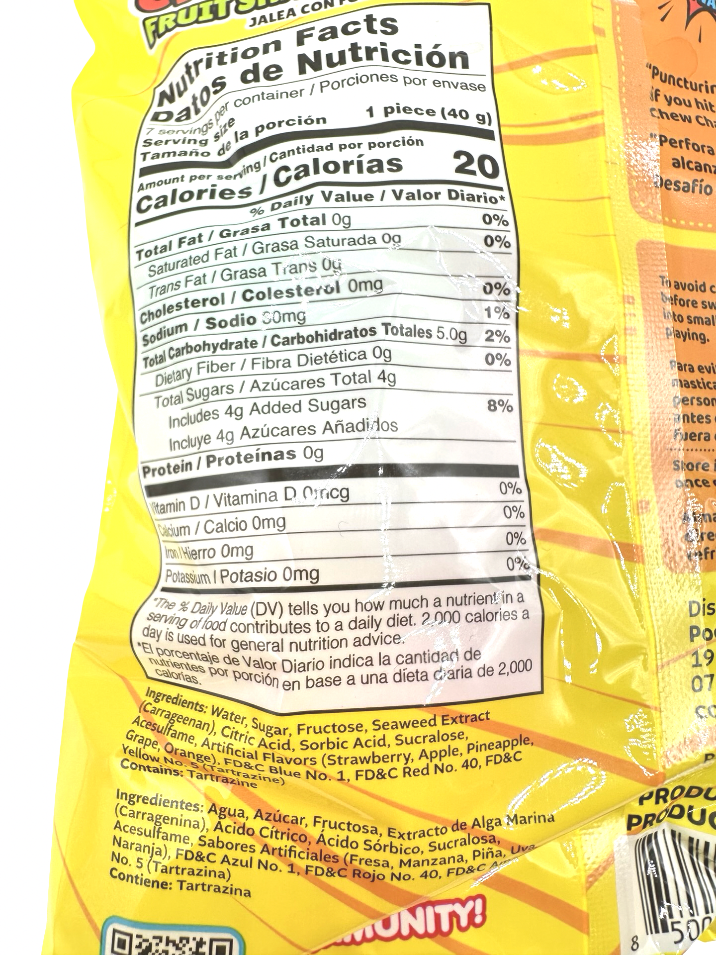 JUICY CHEW - Challenge Fruit Shape Jellies BAG - 9.87oz