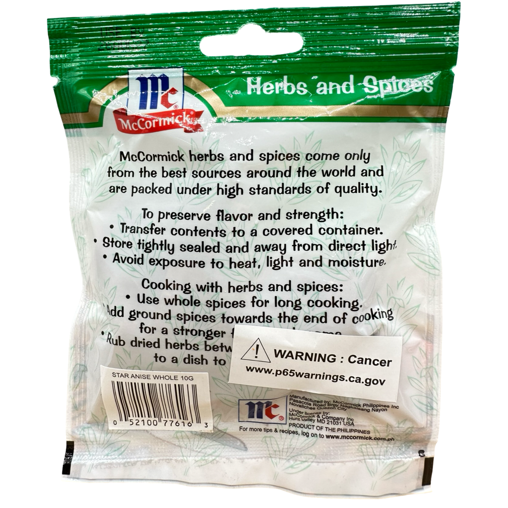 McCormick - Star Anise Whole - 10 G