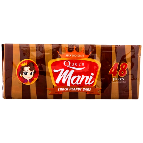 Queen Mani - Milk Chocolate - Choco Peanut Bars - Choc Nut - 24 Pieces