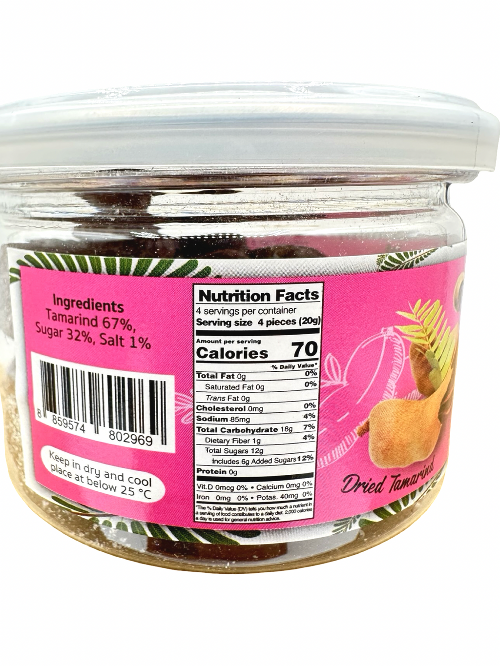 Natcha - Dried Tamarind Ball  - Original - 3.53oz (100g)