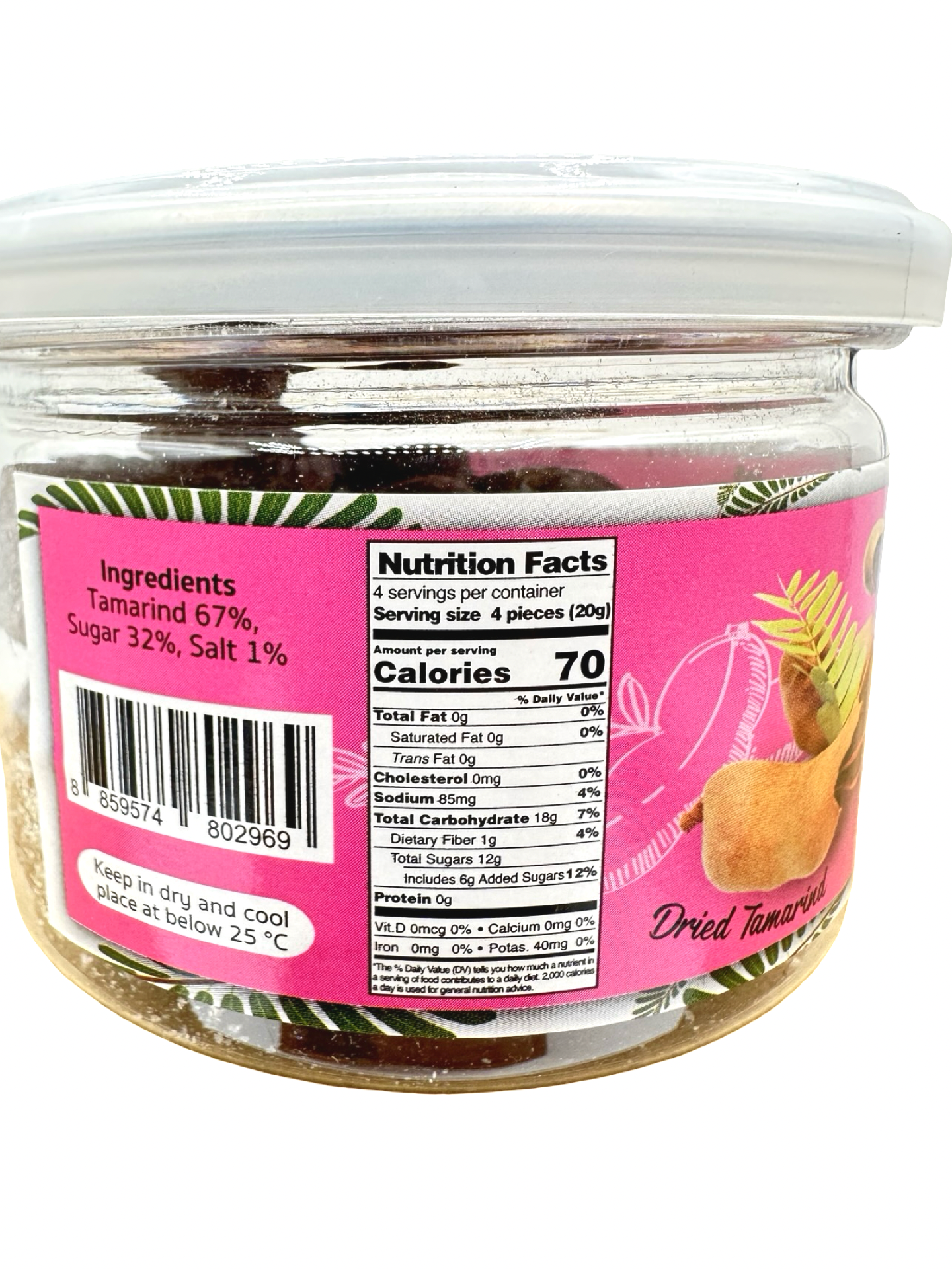 Natcha - Dried Tamarind Ball  - Original - 3.53oz (100g)
