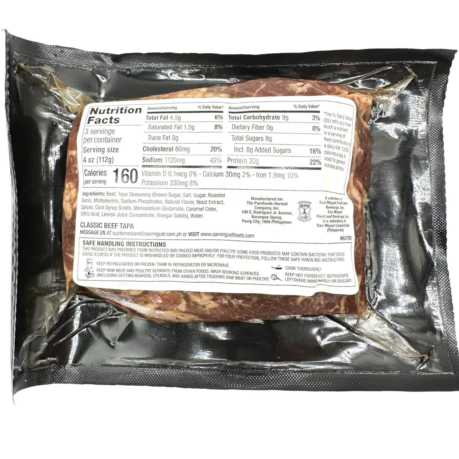 San Miguel Purefoods - Classic Beef Tapa - 340g - 12 OZ