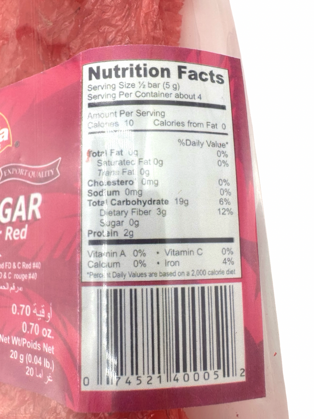 Sagana - AgarAgar Gulaman Bar Red - 20g