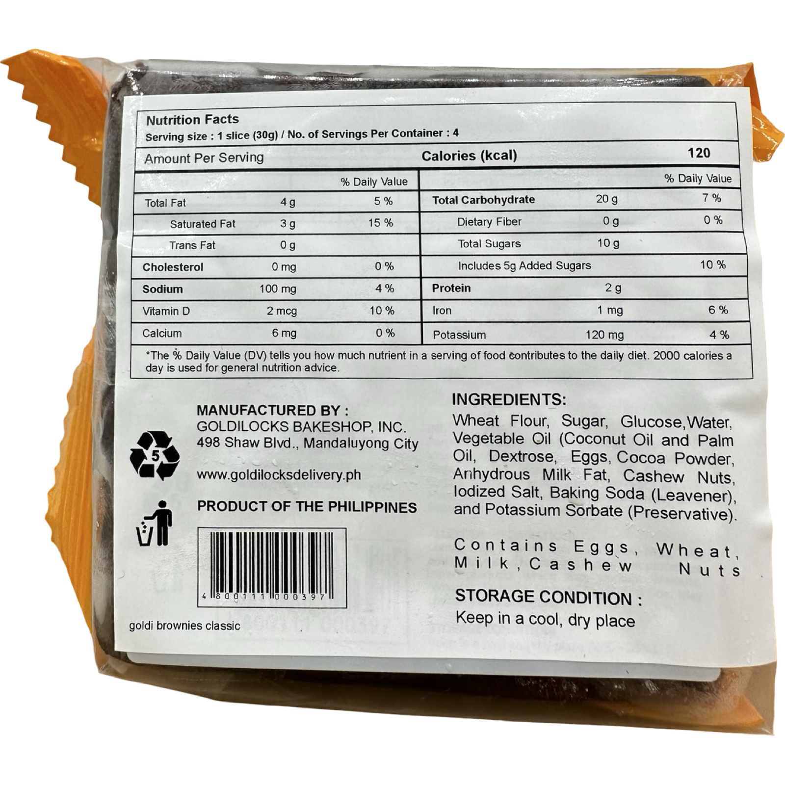 Goldilocks - Brownies - 120 G