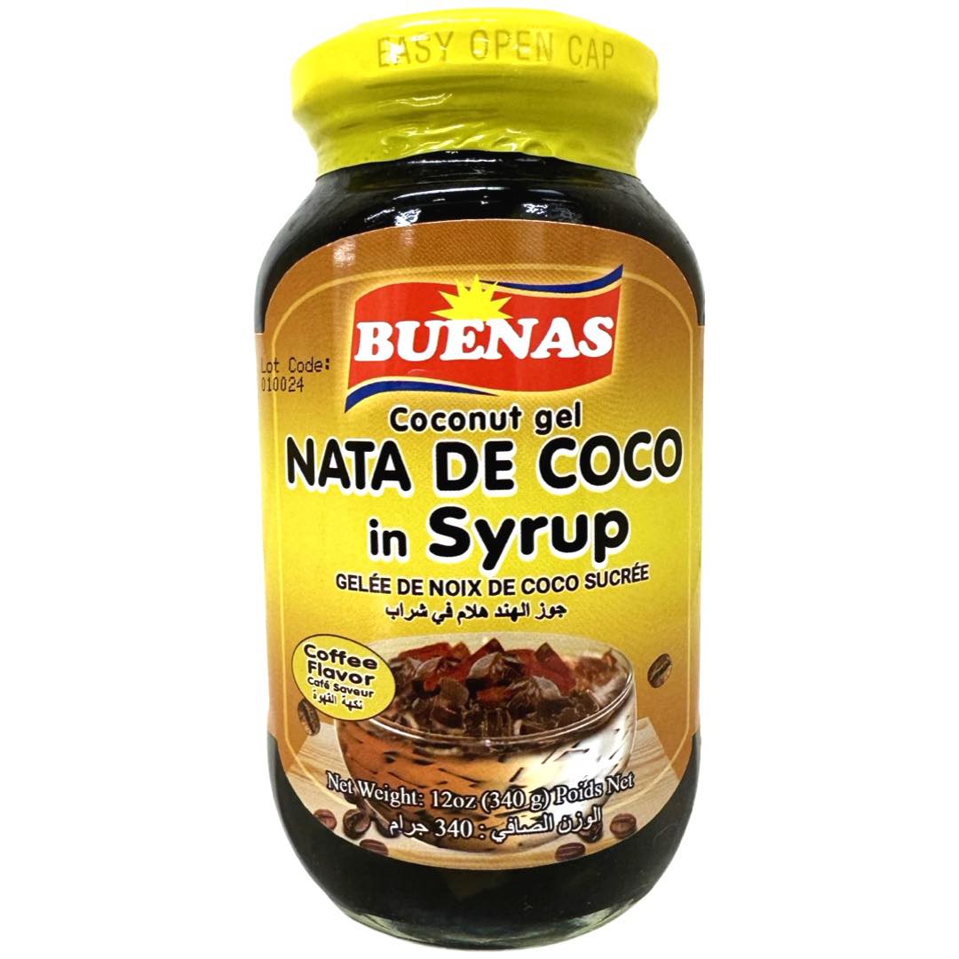 Buenas - Coconut Gel Coffee Flavor - Nata De Coco in Syrup - 12 OZ