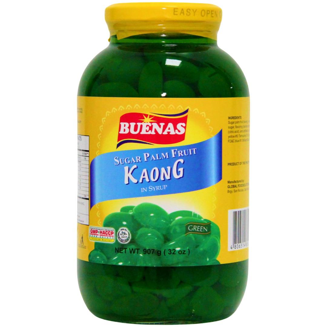 Buenas Sugar Palm Fruit in Syrup Kaong Green 32 OZ Sukli