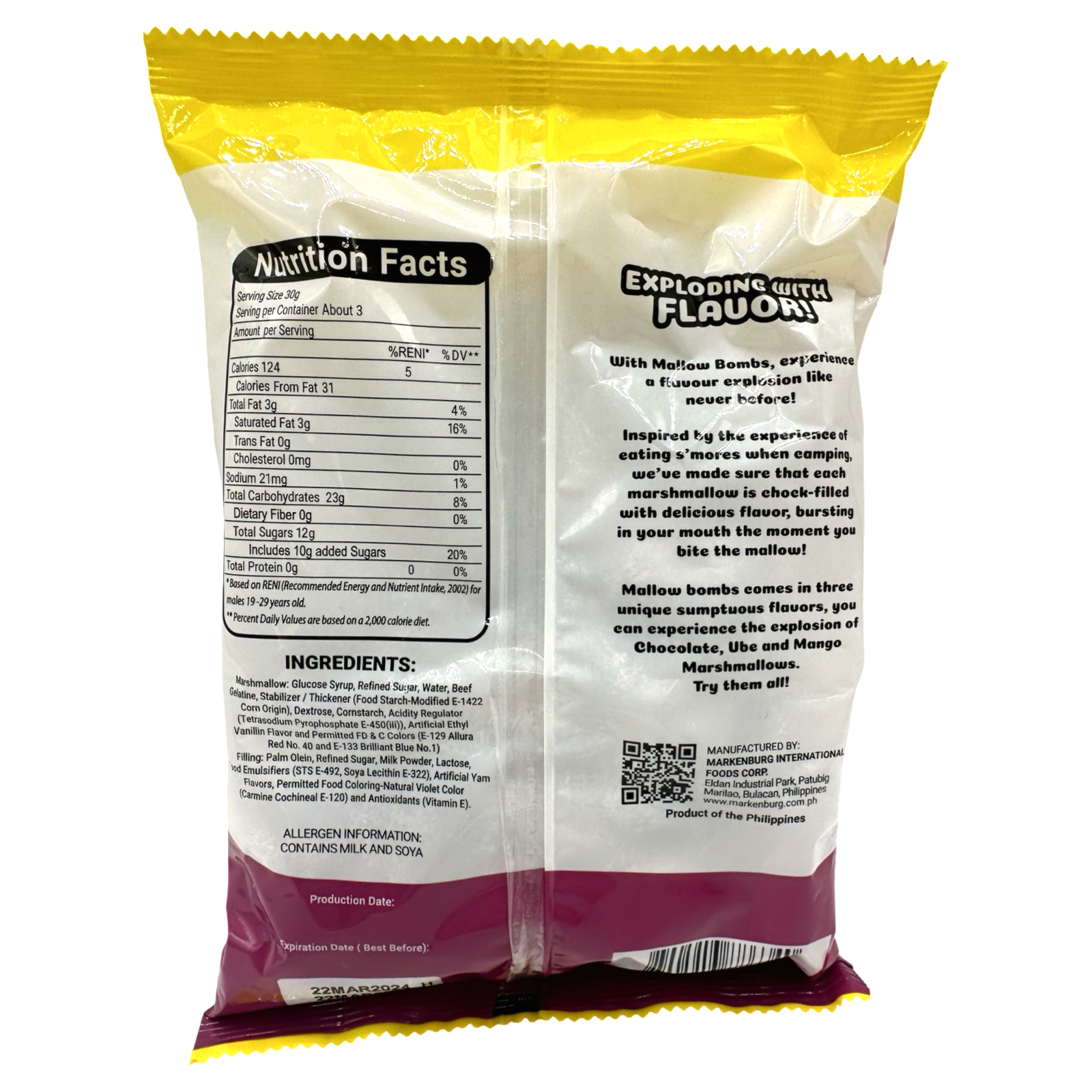 Markenburg - Mallow Bombs - Taro Ube Explosion - 100 G