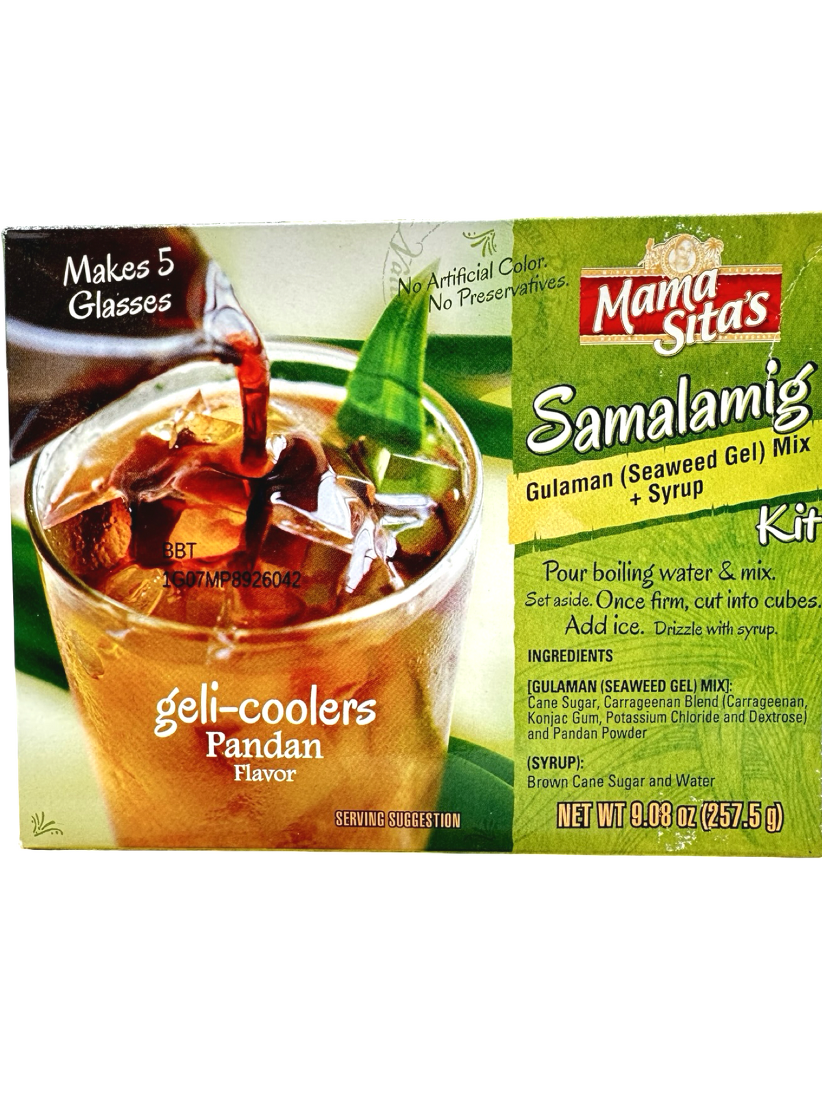 Mama Sita's Samalamig Kit - Pandan Flavor Mix+Syrup - 257.5g