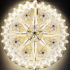 Philippines Christmas Capiz Parol Lantern Star (Tala) - WHITE ONLY LED Show - Size 24" / 2 KG / 110 V (CY11)