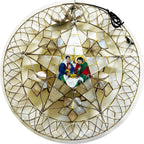 Philippines Christmas Capiz Parol Lantern Star (Tala) Nativity Scene - All White LED Show - Size 24" / 2 KG / 110 V (CY14)