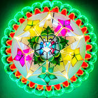 Philippines Christmas Capiz Parol Lantern Star (Tala) Nativity Scene - Green / Red / White LED Show - Size 24" / 2 KG / 110 V (CY15)