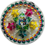 Philippines Christmas Capiz Parol Lantern Star (Tala) Nativity Scene - Green / Red / White LED Show - Size 24" / 2 KG / 110 V (CY15)