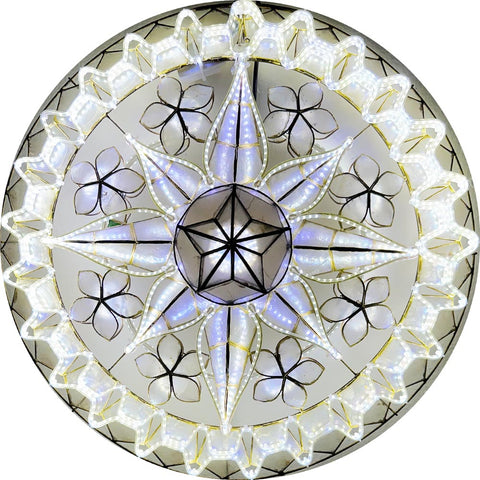Philippines Christmas Capiz Parol Lantern Star (Tala) - WHITE ONLY LED Show - Size 24