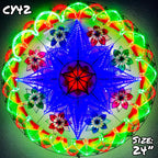 Philippines Christmas Capiz Parol Lantern Star (Tala) - Red / Green / Blue / White LED Show - Size 24" / 2 KG / 110 V (CY42)
