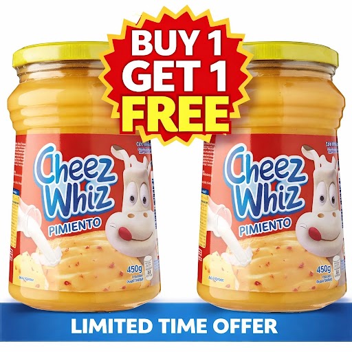 Kraft - Cheez Whiz Pimiento- Buy 1 Get 1 Free Promo- 440g
