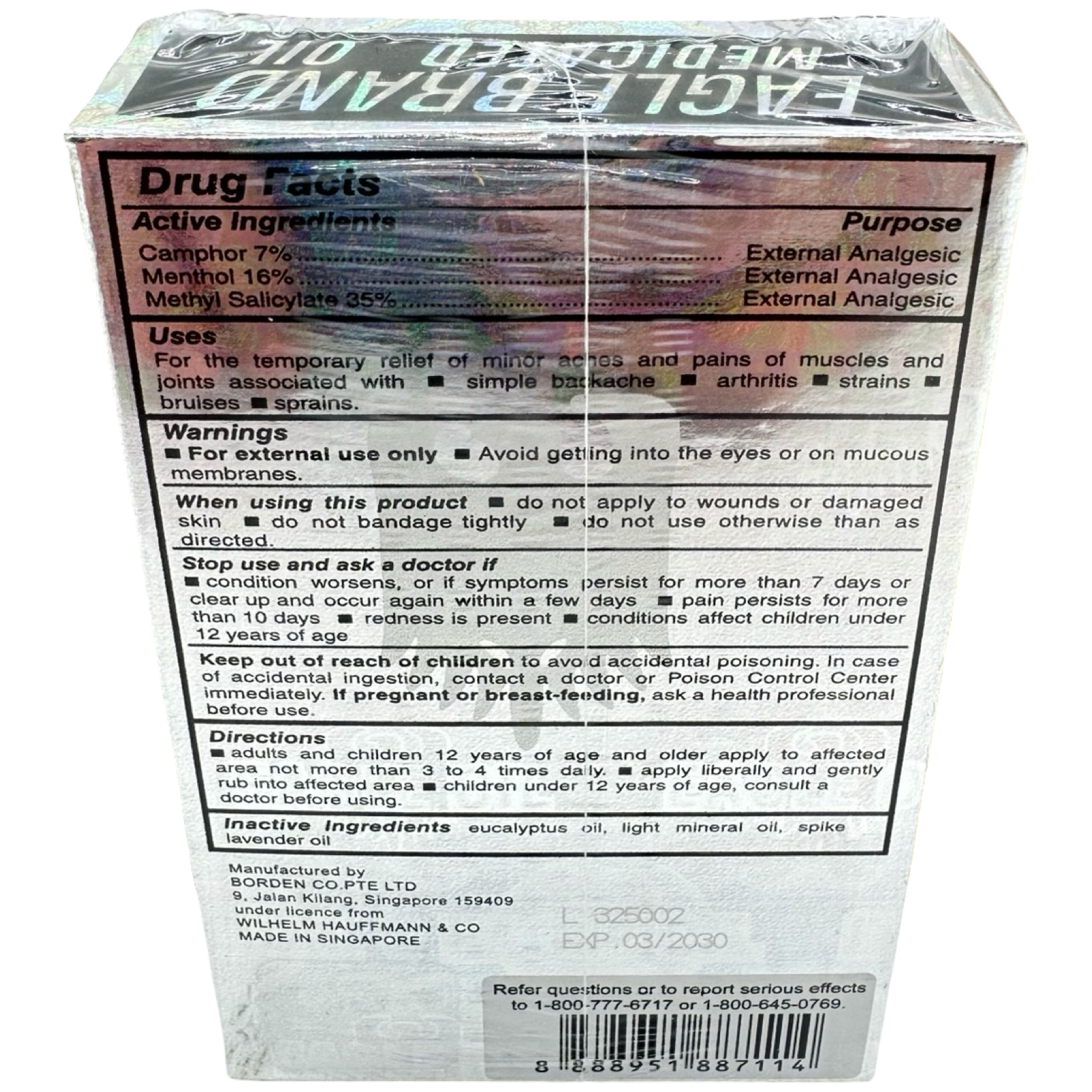 Eagle - Medicated Oil - SILVER Aromatic - 24 ML