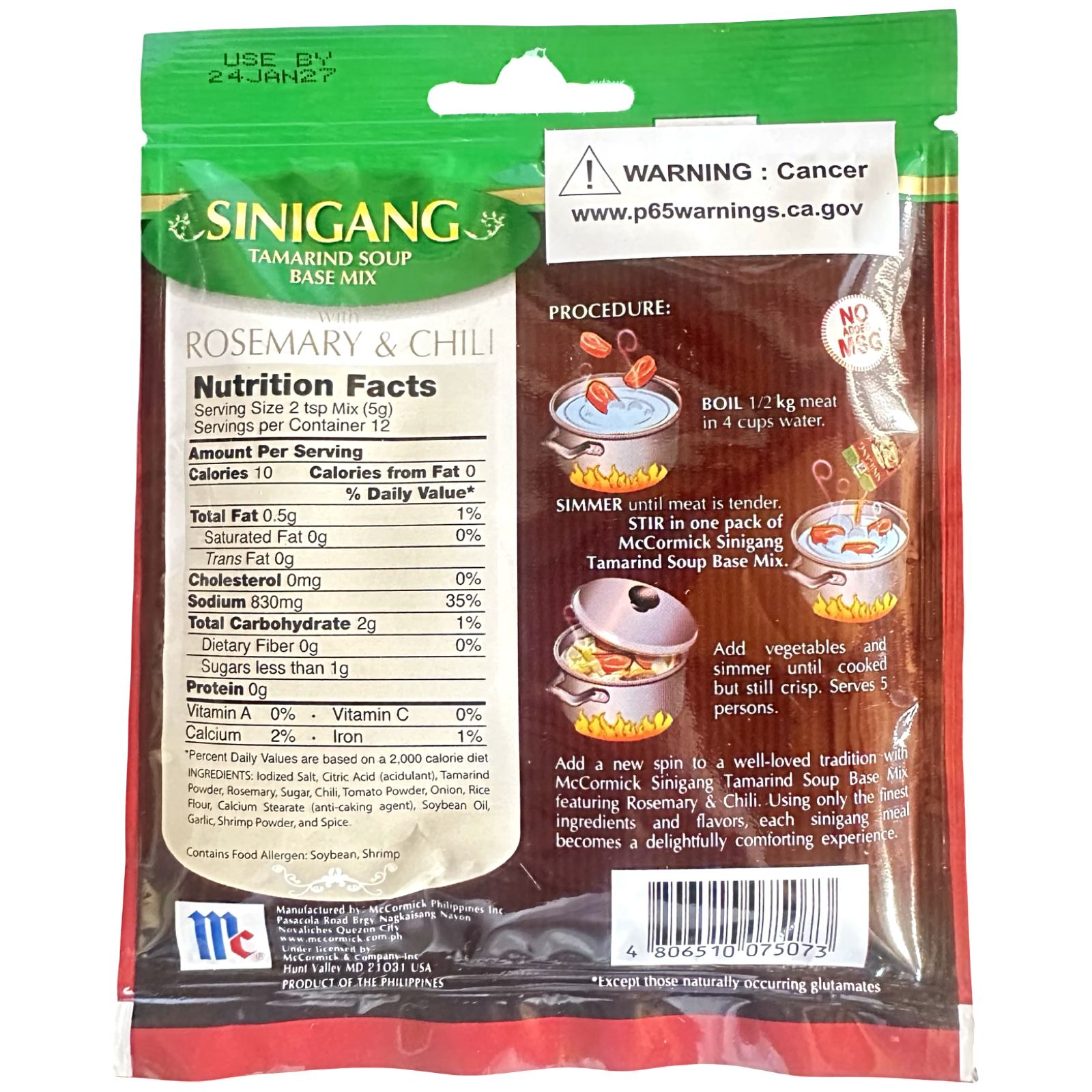 McCormick -  Mix Sinigang Rosemary & Chili - 60 G