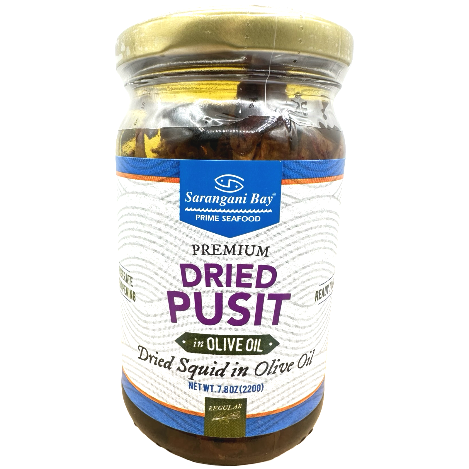 Sarangani Bay - Premium Dried Pusit in Olive Oil – Regular - 220 G