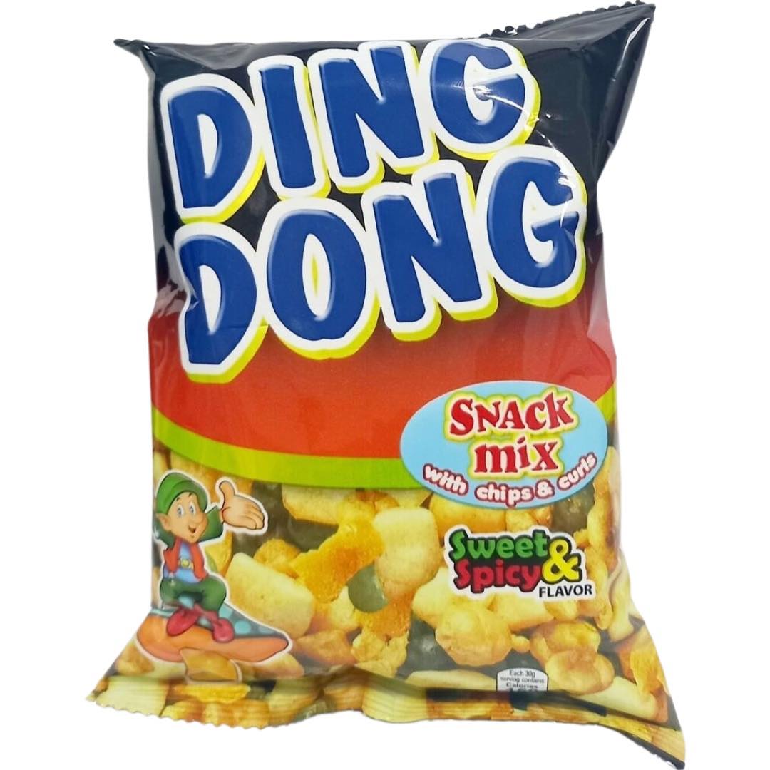 Ding Dong - Snack Mix with Chips & Curls - Sweet & Spicy Flavor - 100 G
