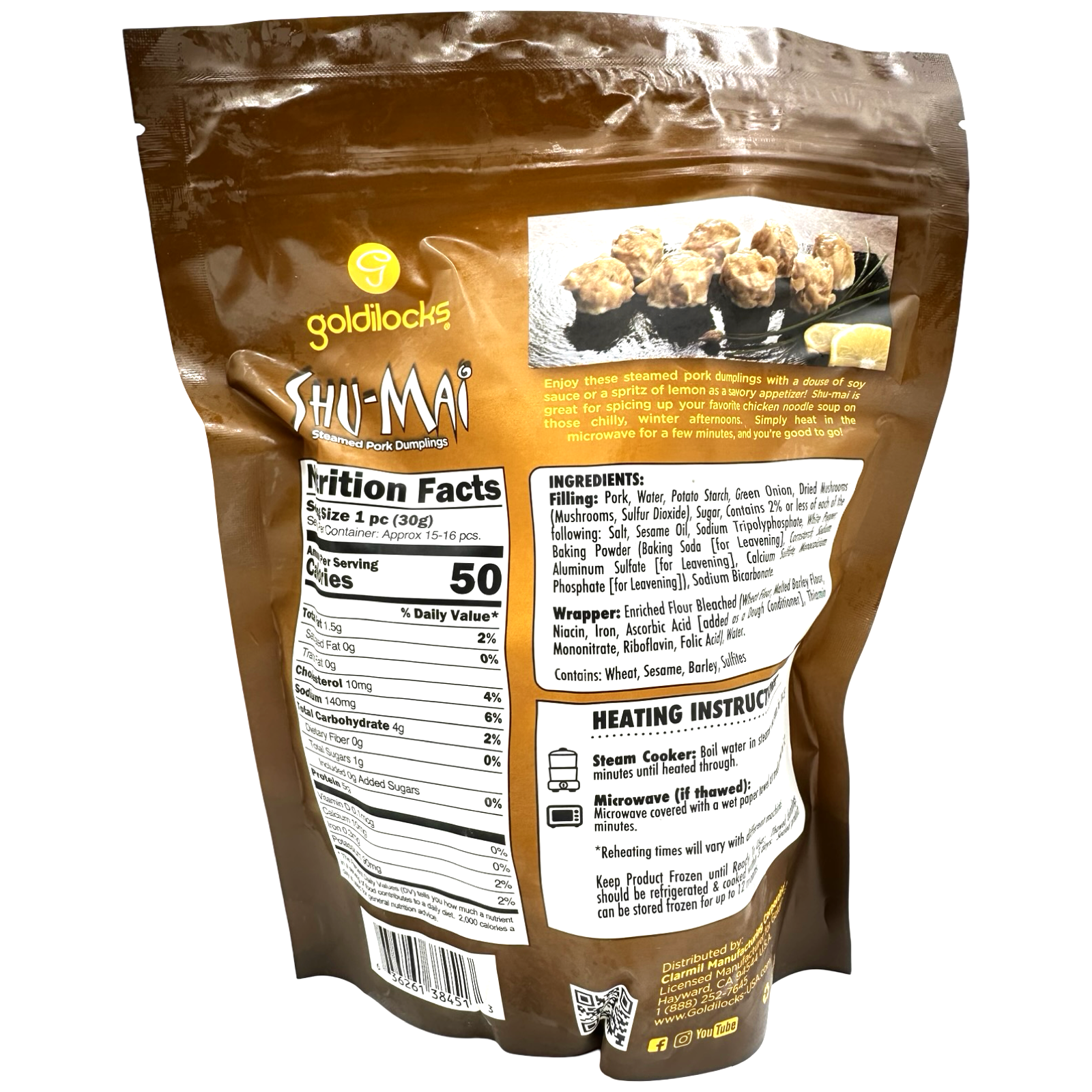 Goldilocks - Shu-mai (Siomai) - Steamed Pork Dumplings - Pork - 1 LB