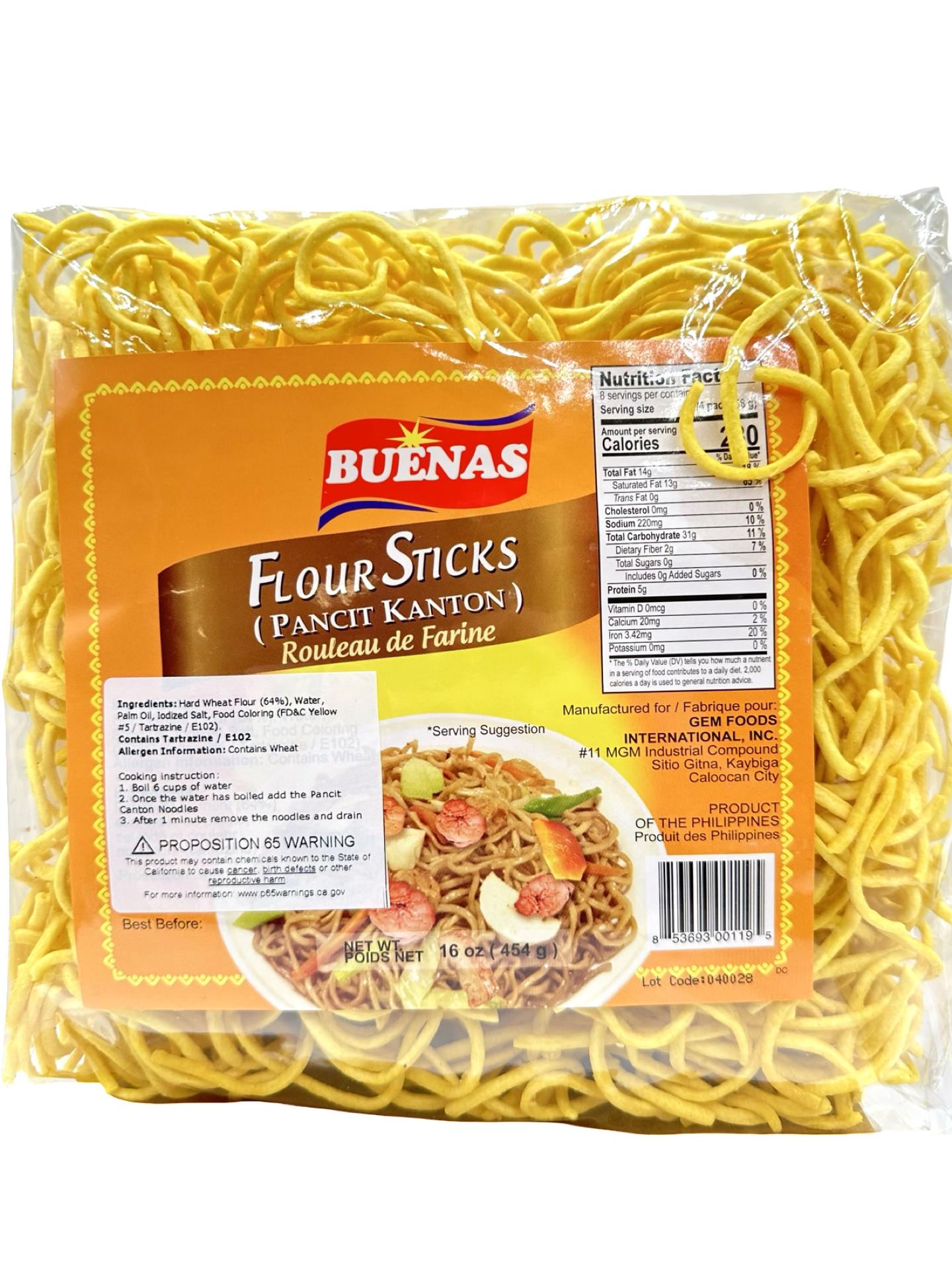 Buenas - Rice Sticks (Pancit Canton) - 16oz