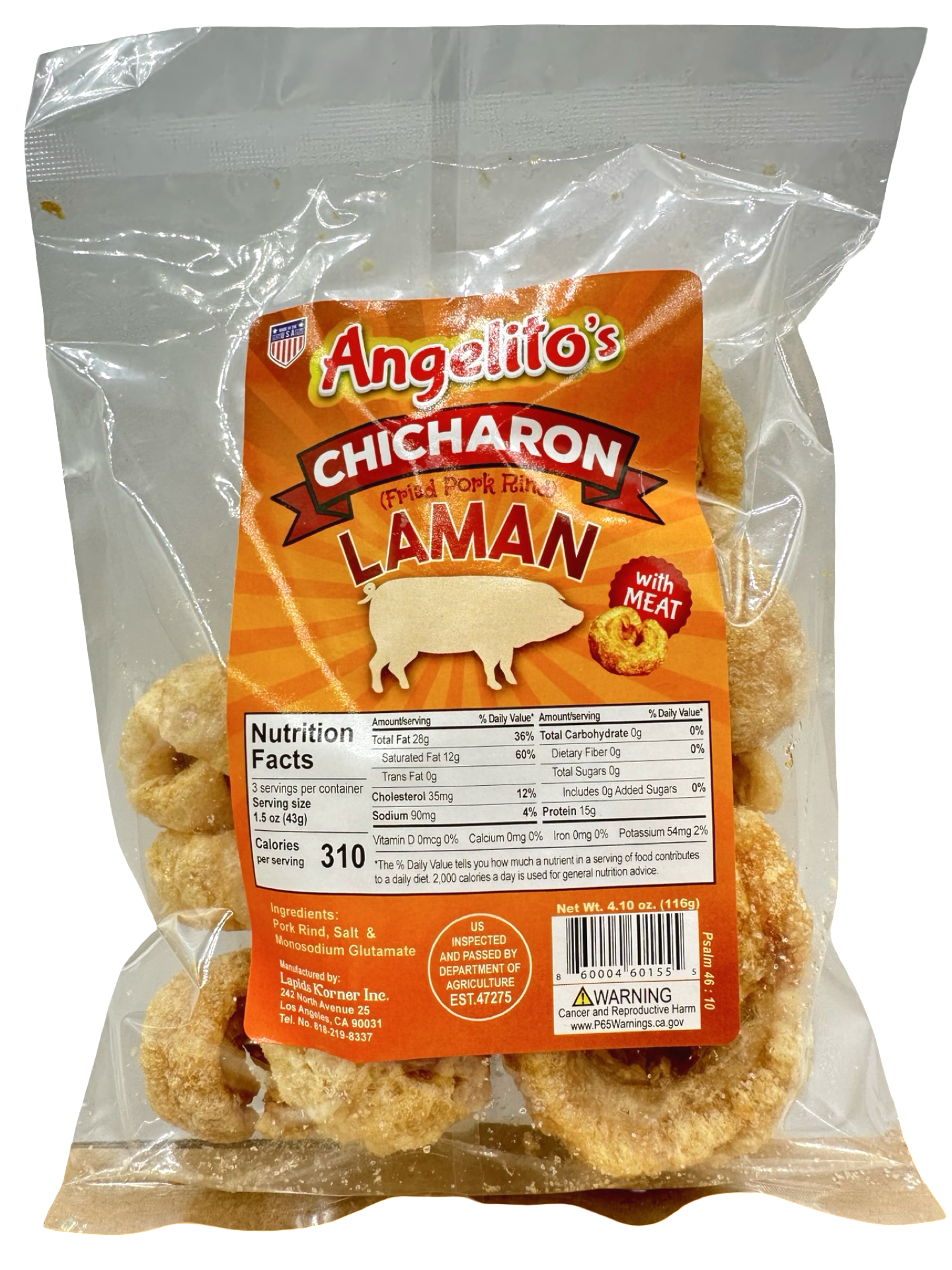 Angelito's Corner Special Chicharon - 116g (Orange)