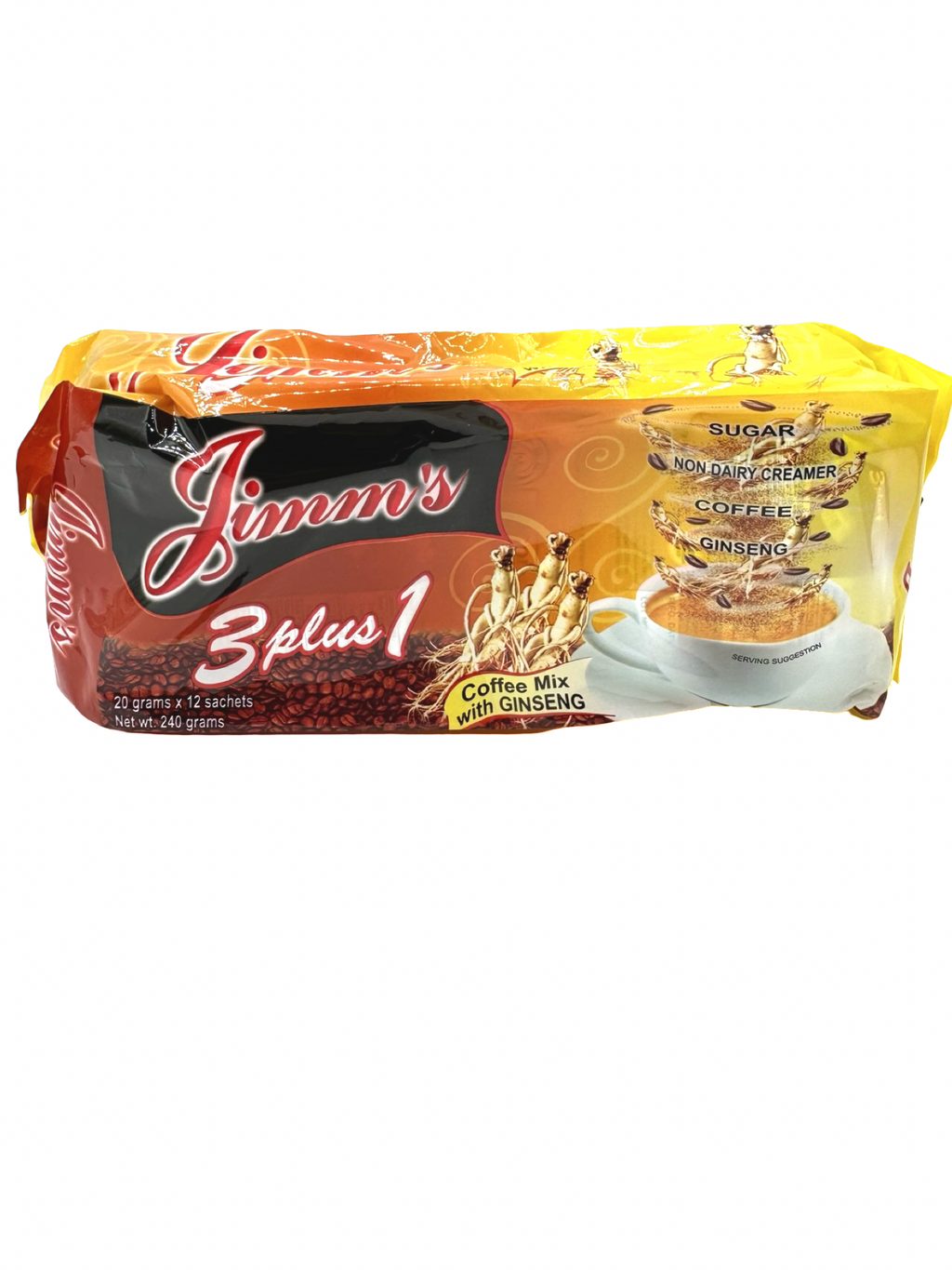 Jimm's - 3 plus 1 Coffee Mix with Ginseng - 12 Sachets - 240 G