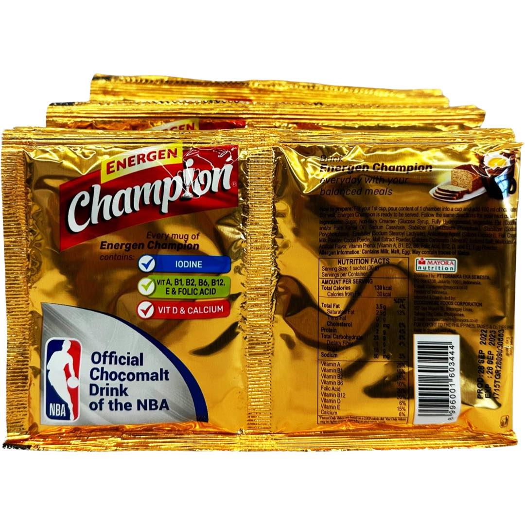 Energen - Champion - Powdered Choco Malt Drink -  16 Sachets - 480 G