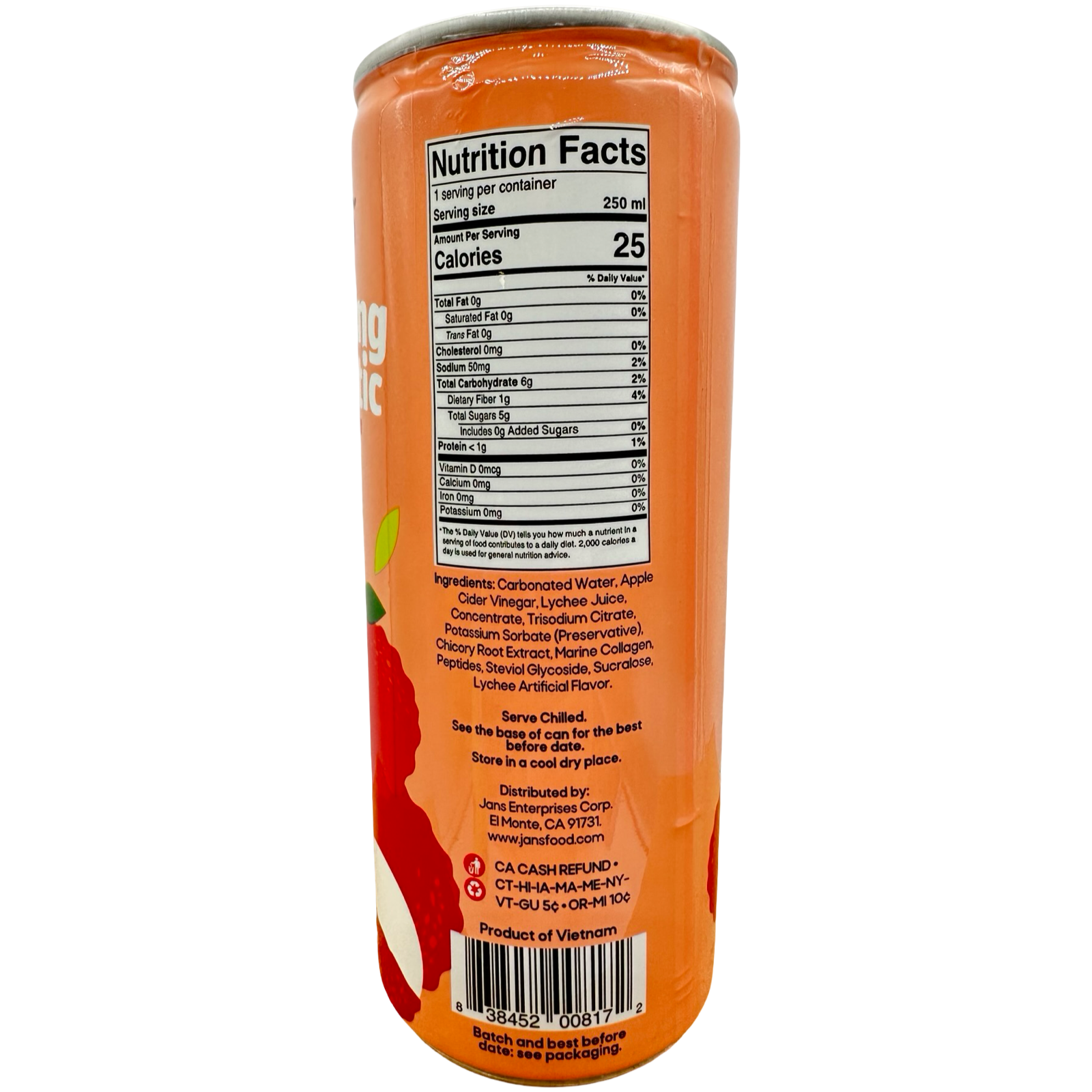 Jans - Sparkling Lychee Juice - 250 ML