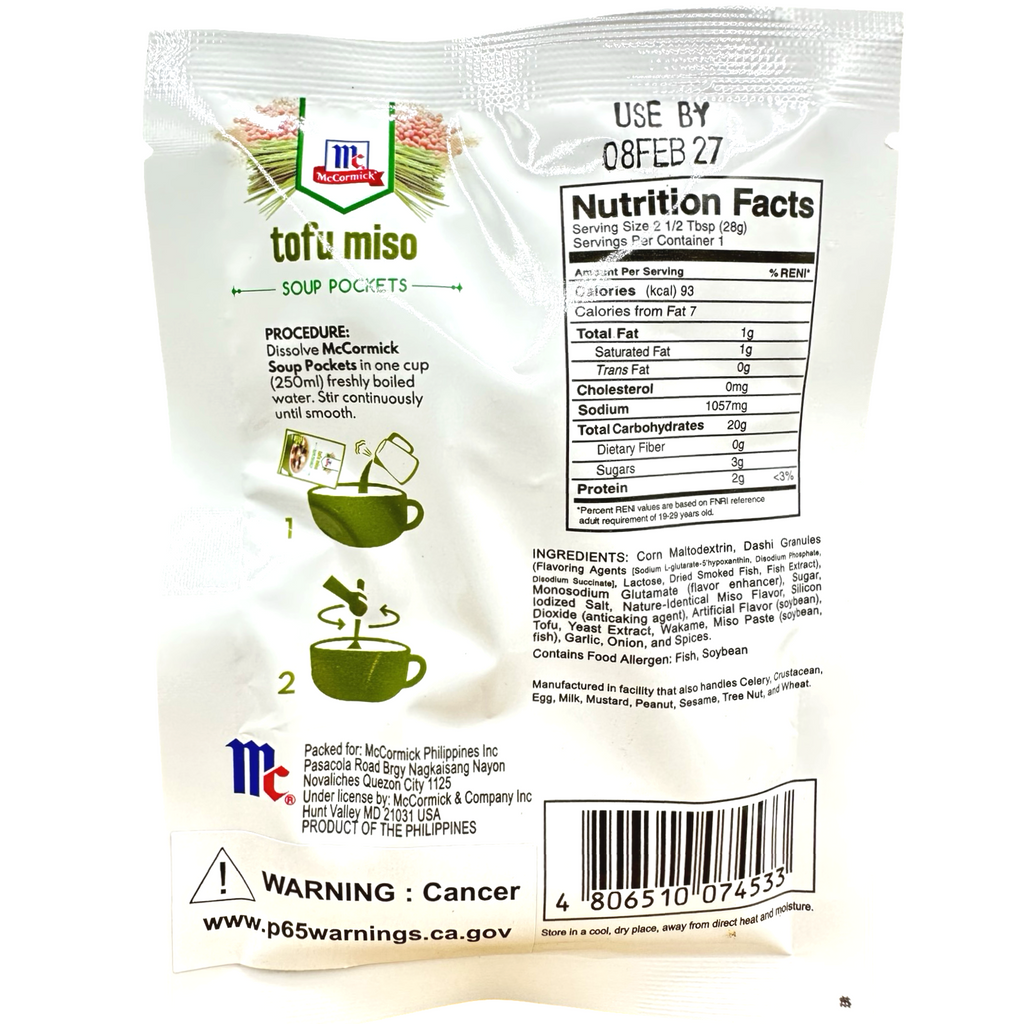 McCormick -  Soup Pockets Tofu Miso - 28 G